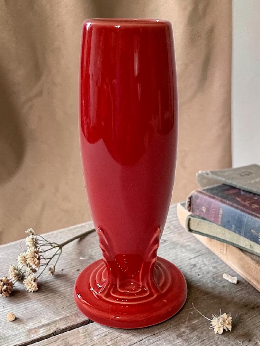 Fiesta Bud Vase Scarlet Fiestaware Red Art Deco HLC Homer Laughlin Vintage